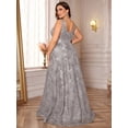 thumbnail image 3 of Plus Size Formal Dresses for Women with Embroidery Sequin and V-Neck, A-Line Maxi Dress for Wedding and Cocktail, 3 of 6