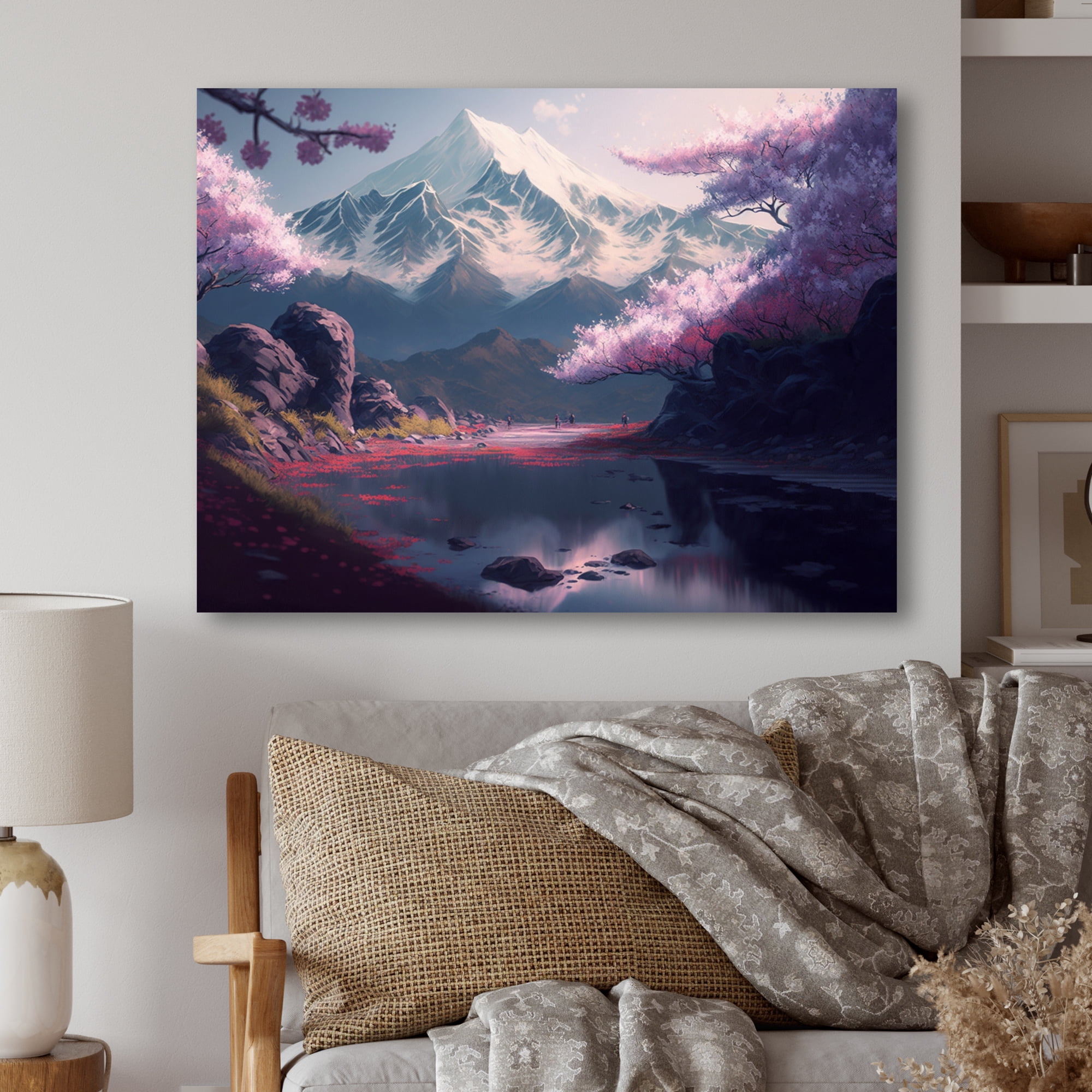 Designart Cherry Blossums Forest I Canvas Wall Art