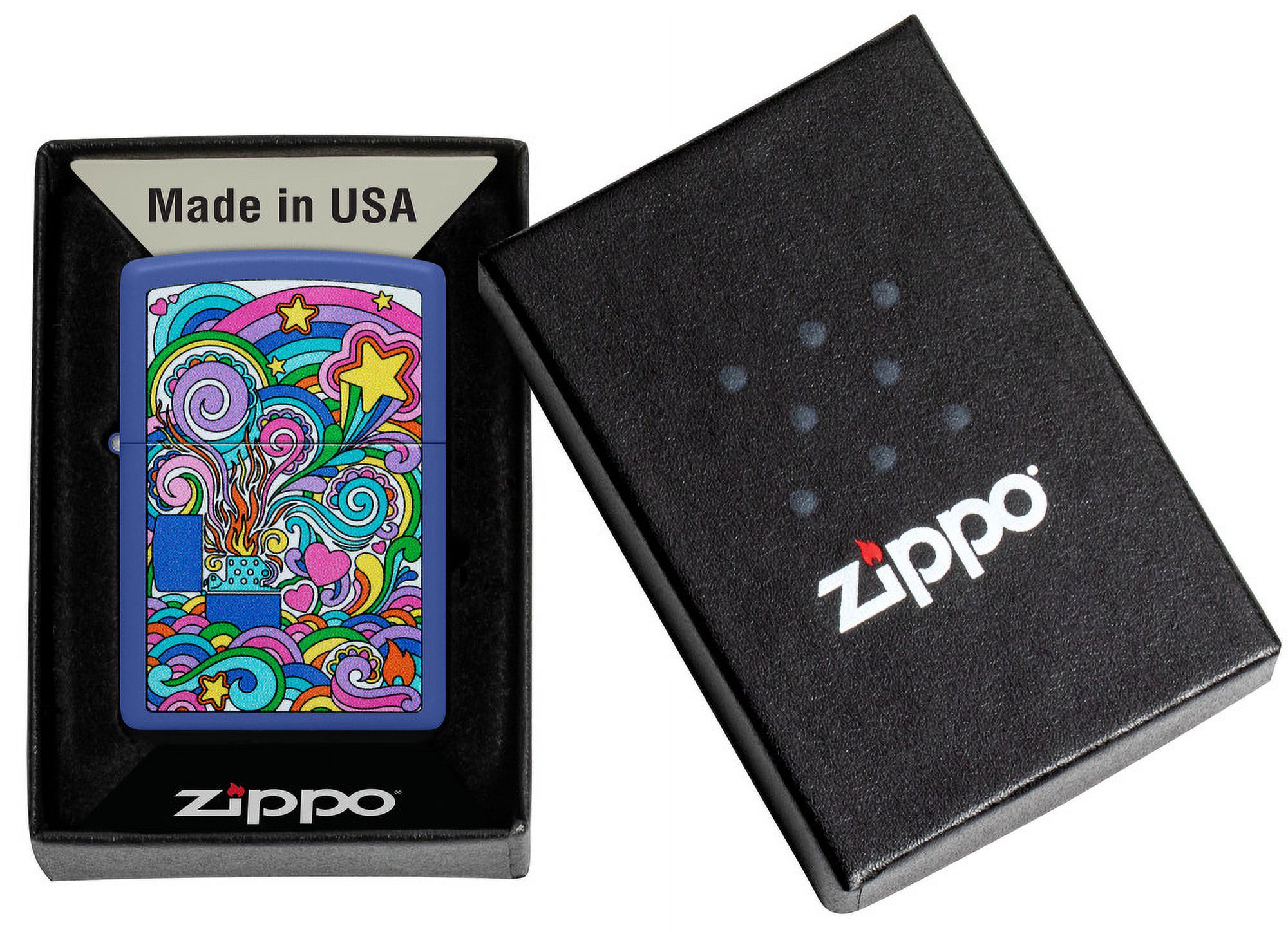 Zippo Abstract Design Royal Blue Matte Pocket Lighter