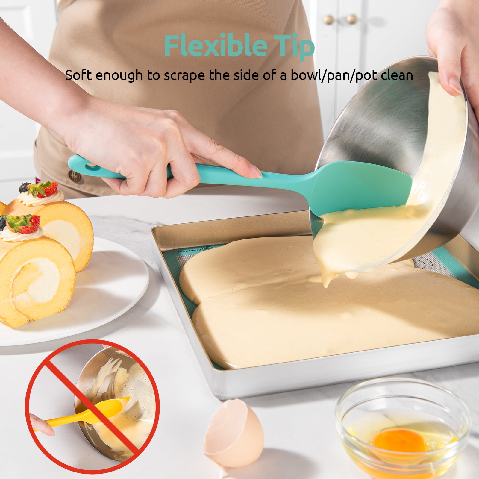 U-Taste 600ºF High Heat Resistant Flexible Silicone Large Spatula for  Baking Cooking & Reviews