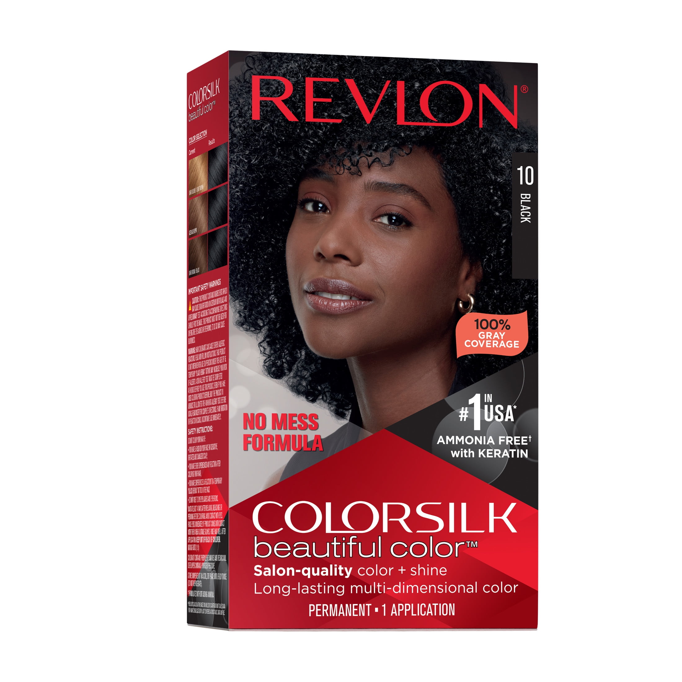 (3 pack) Revlon ColorSilk Permanent Hair Color, Bond Repair Complex, 10 Black, 1 pack  (图3) (3 pack) Revlon ColorSilk Permanent Hair Color, Bond Repair Complex, 10 Black, 1 pack  (图3)