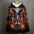 thumbnail image 5 of LAOLIUSN Men's 3d Print Wolf And Bald Eagle Graphic Hoodie Animal Themed Sweatshirt, S-4XL, 5 of 7