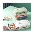 thumbnail image 4 of Caja de almacenamiento de huevos rectangular portátil de 3 capas, caja de almacenamiento de alimentos para huevos de plástico, contenedores con tapas, nevera para mantener frescos los huevos sto WD.WDQZL Hogar, 4 of 6