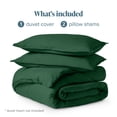 thumbnail image 3 of Bare Home Luxury Duvet Cover and Sham Set - Premium 1800 Collection - Ultra-Soft - Queen, Forest Green, 3-Pieces, 3 of 10