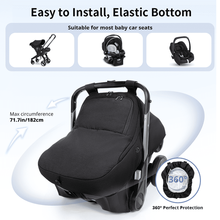 Caveen Baby Car Seat Cover, Windproof Canopy photo 7