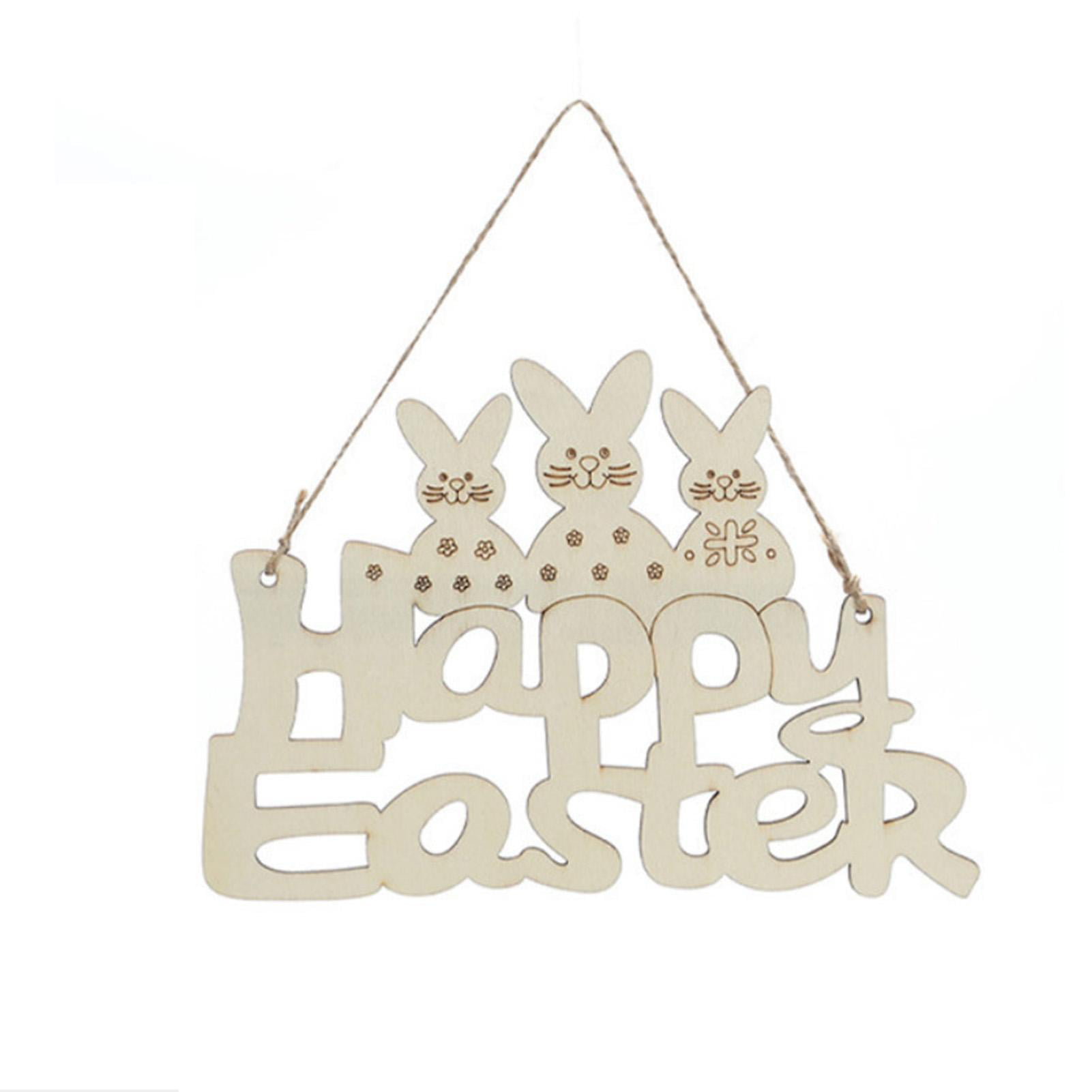Details about   1xWooden Rabbit Pendant Happy Easter Door Hanging Ornaments Decors Home T3N2 