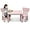 Pink, variant on BOBOKY 3-Piece Kids Table and Chairs Set, Lightweight Plastic Children Activity Center for Reading, Writing, Painting, Snack Time, Kids Furniture Art Study Desk & Chairs Set for Ages 1-7,White