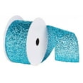 thumbnail image 5 of Vickerman 2.5" Blue Woven Metallic Ribbon, 5 of 8