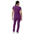 thumbnail image 2 of Adar Addition Go-Basic Scrub Set For Women - Slim V-Neck Scrub Top & Skinny Cargo Scrub Pants - A9200 - Eggplant - XS, 2 of 7