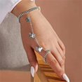thumbnail image 5 of Hand Chain Ring Bracelet Hand Chain Punk Bracelet Hand Chain Bracelet Gothic Chain Butterfly Bracelet Gold Chain Bracelet Hand Jewelry For Women[J6446], 5 of 5