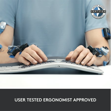 Logitech - ERGO K860 Ergonomic Full-size Wireless Keyboard for Windows and Mac with Palm Rest - Black