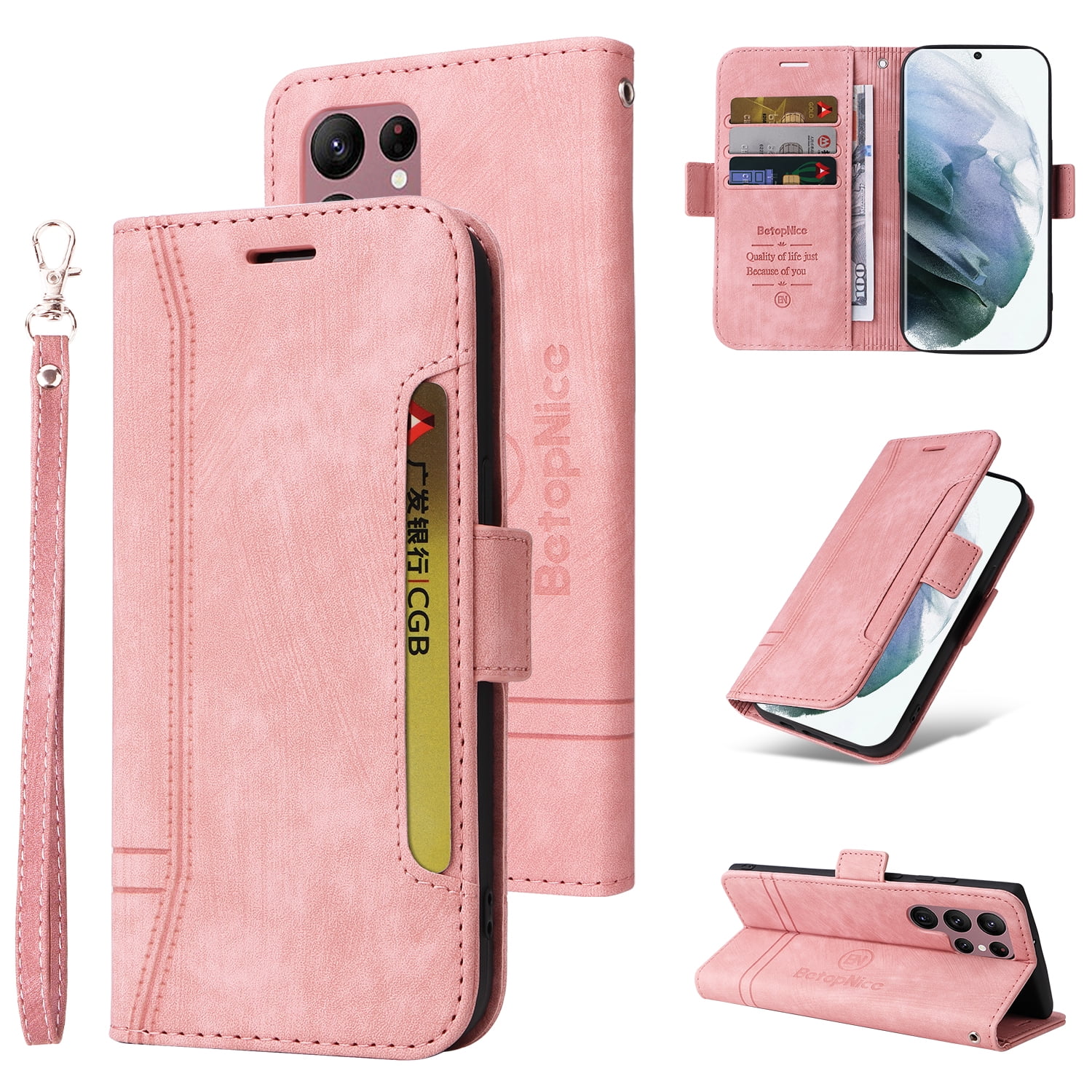 for Samsung Galaxy S22 Ultra Wallet Case,PU Leather Magnetic Flip Strap ...