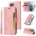 thumbnail image 1 of Wallet Case for Samsung Galaxy S22 Ultra, Wrist Hand Strap Premium PU Leather TPU Shockproof Flip Cover with Kickstand Card Slots Holder Magnetic Clasp Case for Samsung Galaxy S22 Ultra, Pink, 1 of 8