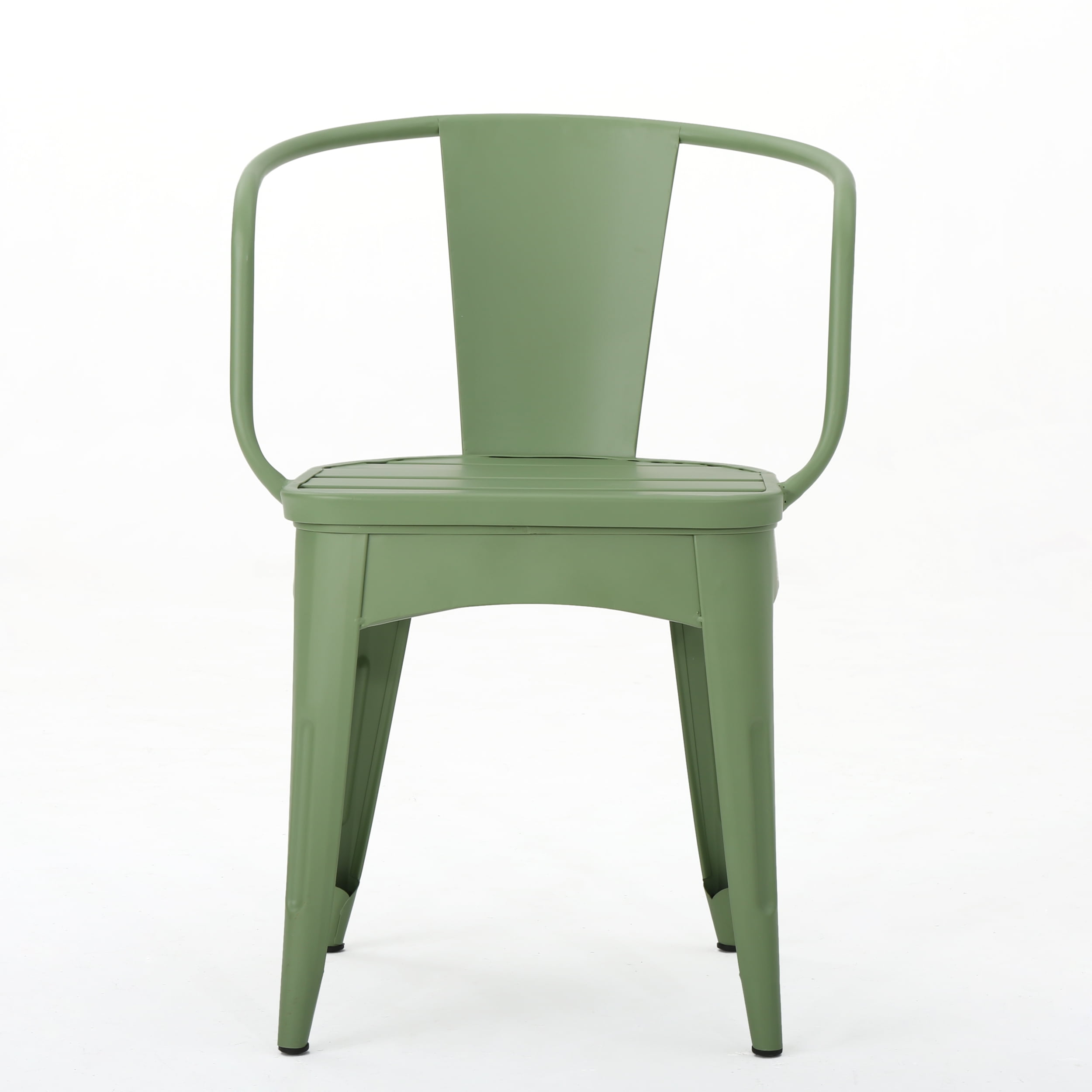 Outdoor 3 Piece Metal Frame Leisure Bistro Set, Combined Table and Chairs for Patio Garden, Chartreuse Green