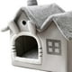 thumbnail image 3 of Cómodas camas para gatos, cesta para perros, transpirable, tienda cueva para gatitos, cojín lavable gris, 3 of 4