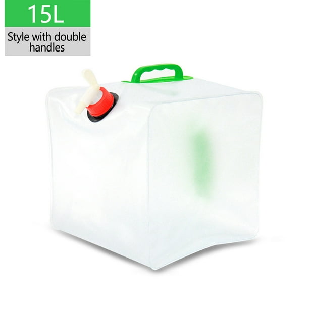 Bolsa de agua plegable portátil grande | Capacidad: 5, 10, 15 y 20 l | HDPE de grado alimenticio sin BPA | Preparación para acampar al aire libre | Diseño de grifo a prueba de fugas