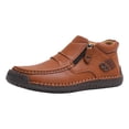 thumbnail image 2 of HAJWOH The First Young Shoes Men, Men’S Handmade Premium Leather Slip-On Driving Boots Travel & Outdoor Light Brown US-7(EU-39), 2 of 6