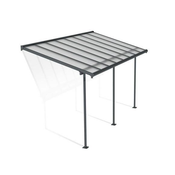 CANOPIA by PALRAM Sierra Couverture de patio en aluminium de 7,5 pi x 15 pi - Gris