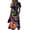 Multicolor, variant on Womens Halloween Dresses Pumpkin Ghost V Neck Spooky Midi Dresses Castle Spider Webeb Short Sleeve Horror Sundress, XL