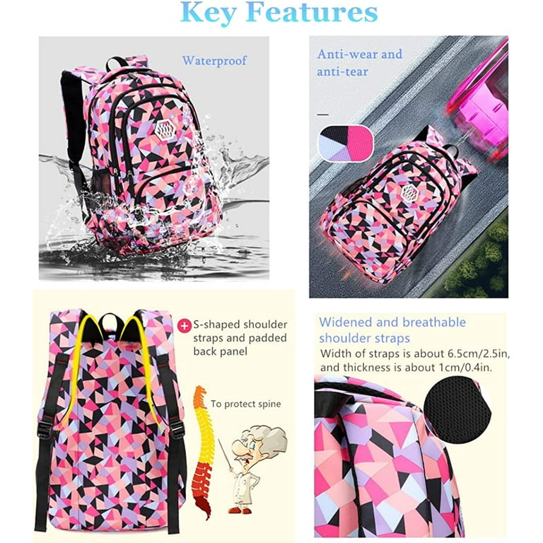 Geometric Leaf or Galaxy Print Backpack for Girls Boys Middle School Elementary Bookbags Walmart