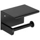 thumbnail image 1 of Toilet Paper Holder, Wall Mounted Toilet Paper Holder, with Cell Phone Storage Rack (Black), 1 of 4