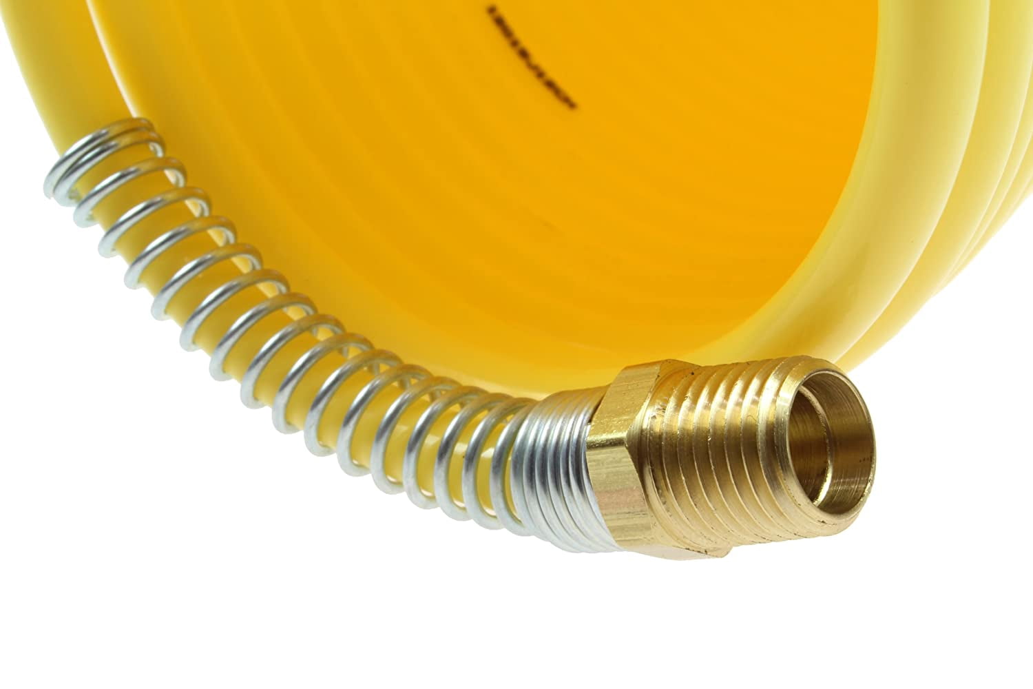 Nylon Self-Storing Air Hoses, 1/4 in I.D., 25 ft, 1 Swivel Fittings