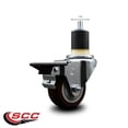 thumbnail image 2 of 3 Inch Maroon Poly Swivel 1-7/8 Inch Expanding Stem Caster with Brake SCC, 2 of 2