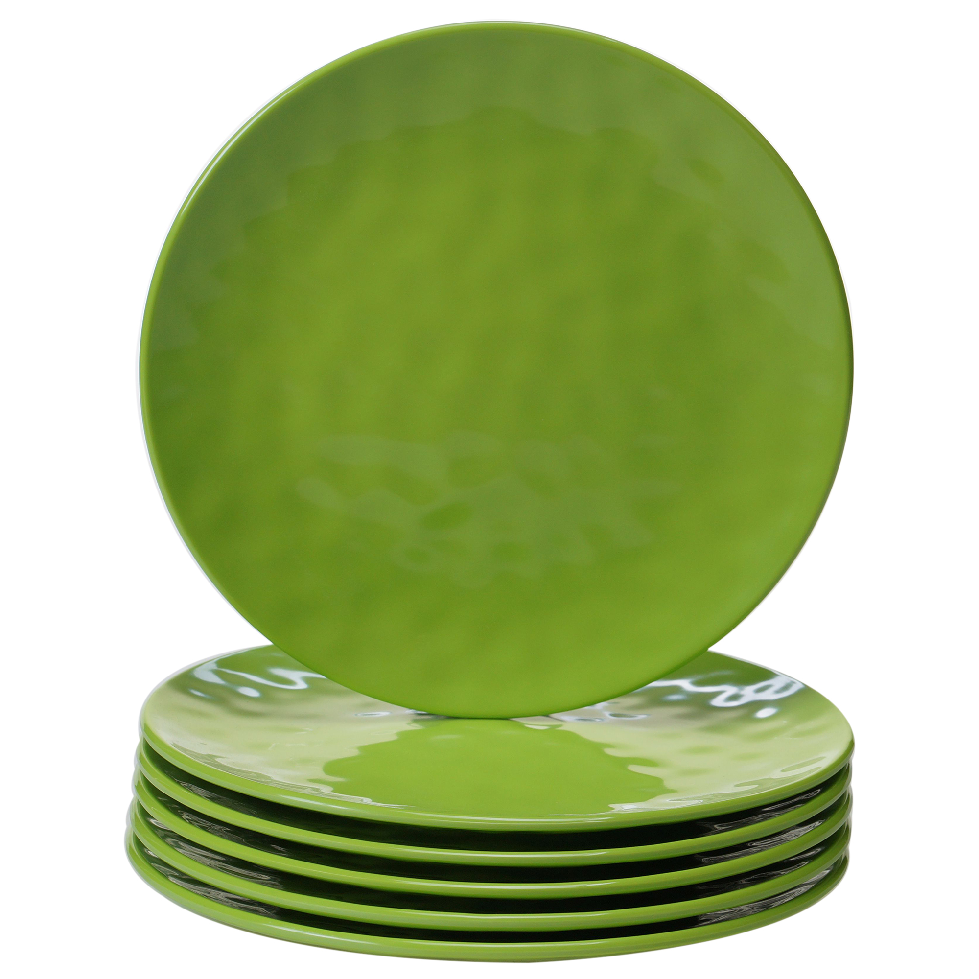 Green Melamine Set/6 Salad Plate 9"