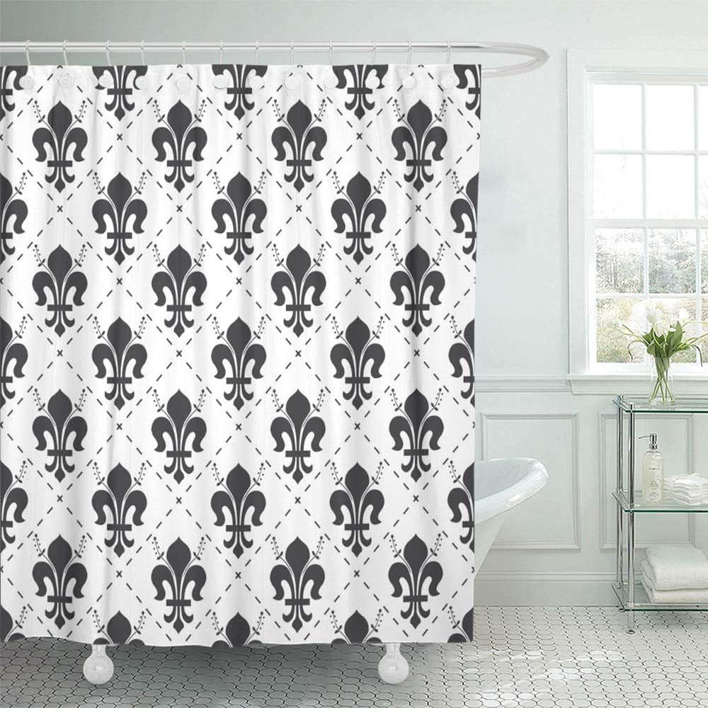 KSADK Abstract Black and White Vintage French Royal Fleur De Lis