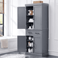 thumbnail image 3 of Renwick 72.5'' H Freestanding Pantry Cabinet with Doors and Adjustable Shelves, Dark Gray, 3 of 9