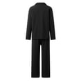 thumbnail image 6 of Lounge Sets for Women, Women's Elegant Slim Fit And Wide Leg Pants Suit Set Business Formal Outfit Two Piece Trousers, Suits(Black,4XL), 6 of 8