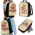 thumbnail image 4 of Yuyamidu Capybara Backpack School Set 3Pcs with Lunch Box Pencil Case Sports Bookbag Back Pack Lightweight Casual Daypacks for Elementary Primary Middle School, 4 of 7