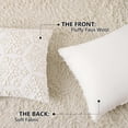 thumbnail image 3 of Jewlalo Christmas Throw Pillow Covers 18x18 Set of 2, White Golden Snowflakes Decorative Pillow Cases Soft Plush Faux Fur Wool Couch Cushion Case for Couch Bed Sofa Living Room Home Decor, 3 of 7