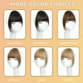 thumbnail image 4 of Clip in Bangs for Women 100% Human Hair Extensions French Bangs Flat Neat Bangs Fringe with Hairpieces Clip on Curved Bangs for Daily Wear, 4 of 7