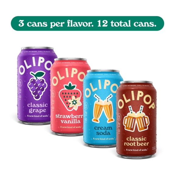 Olipop Favorites Variety Pack, 12 fl oz, 12 pack Cans