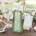 thumbnail image 3 of Uxcell Glass Flower Vase, Floral Vase with Gold Mouth Table Centerpieces, Green, 3 of 6