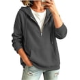 thumbnail image 5 of Women's Half Zip Hoodie Oversized Fleece Pullover Sweatshirt Drop Shoulder Kangaroo Pocket Cozy Fall Tops, S-2XL, 5 of 9