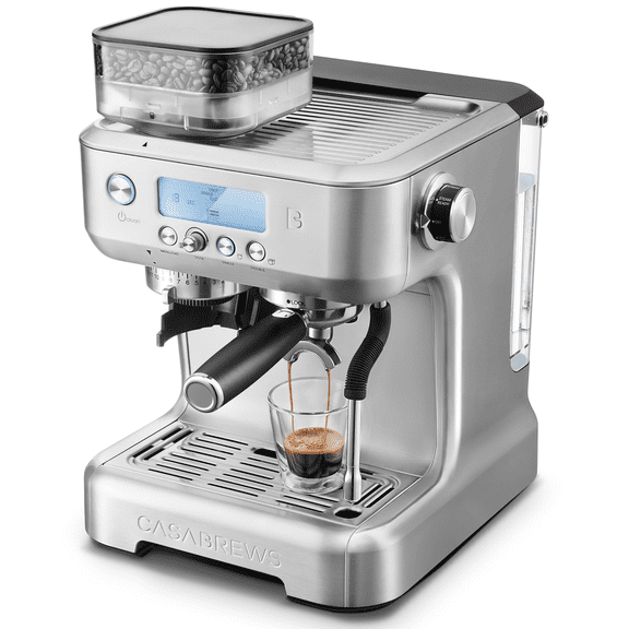 CASABREWS 5700Pro 20 Bar Espresso Machine with Grinder,Barista Semi-Automatic Coffee Machine for Latte & Cappuccino with LCD Display and Milk Frother Steam Wand,Stainless Steel Coffee Maker,