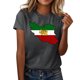 thumbnail image 2 of Camiseta de Manga Corta Impresa de Cuello Alto para las Mujeres, Tops de Cuello Redondo para las Mujeres Mezcla de Poliéster de Spandex de Uso Diario Casual, 2 of 5