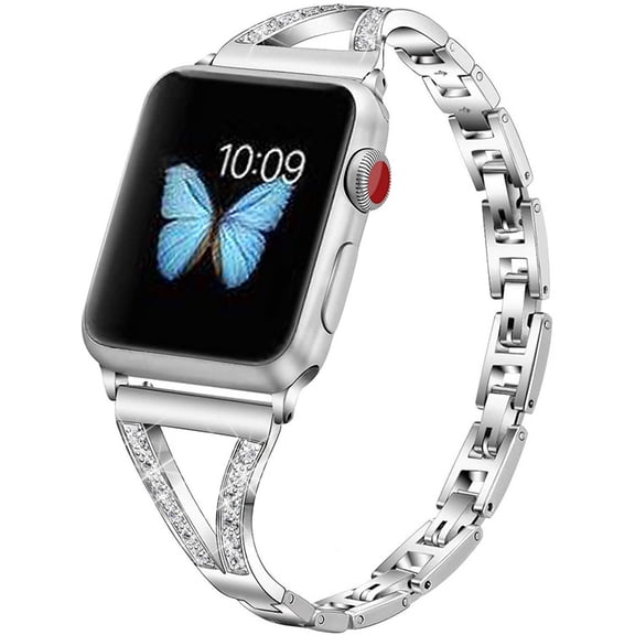 Wrist Band Compatible with Apple Watch Series 1 2 3 Women Stainless Metal Bracelet Band 38mm 40mm Iwatch Series 6/5/4/3/2/1 SE