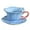 Blue, variant on Floral Tea Cups and Saucers, Ceramic Cute Coffee Mug for Women Tea Party, Cappuccino Latte Milk (Blue)