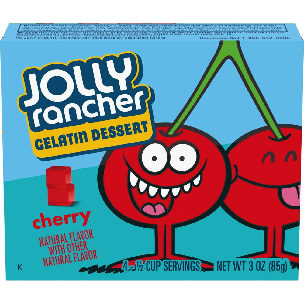 Jolly Rancher Cherry Gelatin Dessert Mix, 3 oz Box