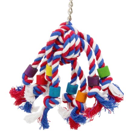Bird Colorful Cotton Rope Toy Small Medium Birds Playing Preening Pet Chewing Bite-Resistant Hanging Toy Random Color