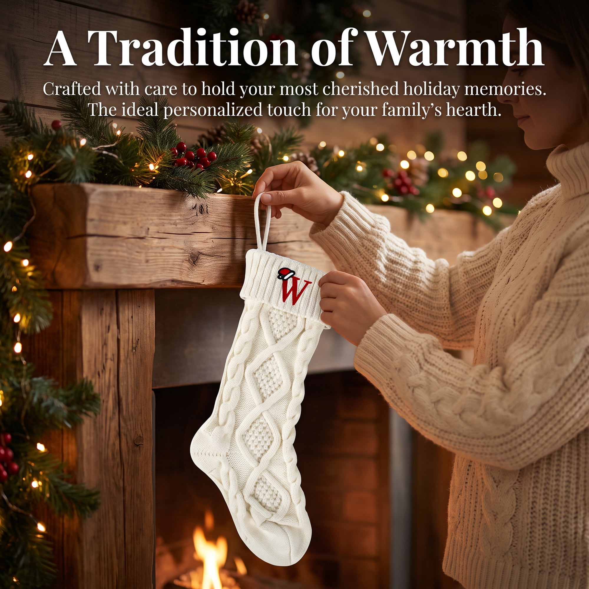 Unique Bargains Canine Bone Christmas Stocking Luxury Puppy Holiday Keepsake Sack Letter W 17"