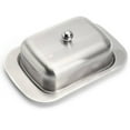 thumbnail image 1 of Stainless Steel Butter Dish Butter Serving Tray with Lid for Kitchen Storage, 1 of 9