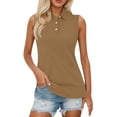 thumbnail image 2 of Sleeveless Polo Shirts for Women Summer Casual Collared Basic Plain Tank Tops Dressy Casual T Shirt Blouse, 2 of 5