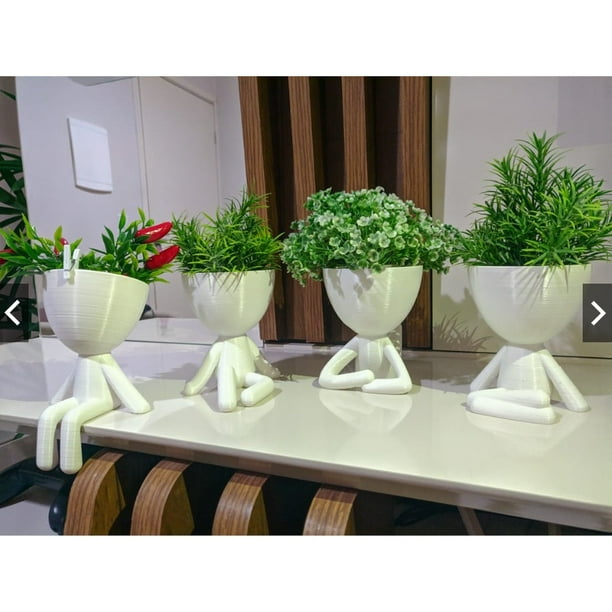 Kit 4 Macetas Bob Robert 11cm para suculentas Decorativas Deng Xun unisex