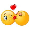thumbnail image 2 of Kissing Emoticons Wall Decal by Wallmonkeys Peel and Stick Graphic (24 in W x 18 in H) WM356933, 2 of 4