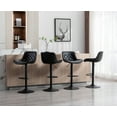 thumbnail image 4 of Guyou Modern Swivel Bar Stools Set of 2, Adjustable PU Leather Counter Height Kitchen Bar Chairs with Footrest and back for Pub Kitchen Island Dining Room, Black, 4 of 15