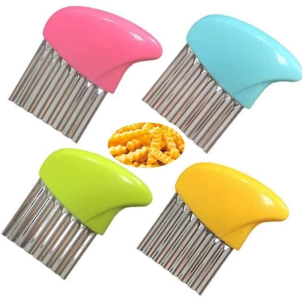 4pcs Crinkle Cut Tool Set,stainless Steel Wavy Chopper Tool,safe Durable Fruit And Vegetable Potato Slicer French Fry